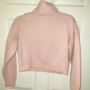 Turtle neck pink soft sweater